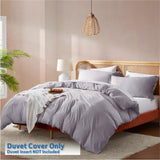 Nestl Grey Lavender Duvet Cover Queen Size - Soft Double Brushed Queen Duvet