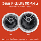 Polk Audio MC80 2-Way In-Ceiling 8" Speaker (Single) | Dynamic Built-In Audio |