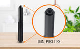 Toilet Paper Roller Holder (7 Inch) Black - Plastic (Spring Loaded) Replacement Spindle Rod - Roll Extender fits Extra Large Bathroom Tissue Roll