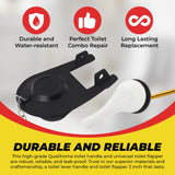Qualihome Front Mount White Toilet Handle Replacement Kit with 2 Inch Universal