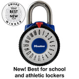 Master Lock 1588D Locker Lock Combination Padlock, 1 Pack, Magnification Lens, Color May Vary