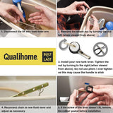 Qualihome Toilet Handle Replacement (Brass Polished, Front Mount)