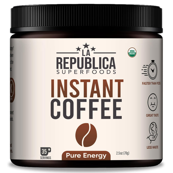 La Republica Organic Instant Coffee (35 Servings), Rich Medium Roast Coffee with