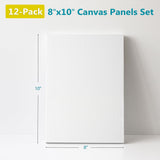 KEFF Canvas Boards for Painting - 8x10 12-Pack Bulk Canvas for painting - 8x10