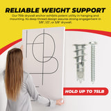 Qualihome Zinc Self Drilling Drywall Anchor Hollow Wall Anchor Kit With Screws - Metal Self Drilling Drywall Anchors With Wide Screw Fins - #8 Zinc Drywall Anchors Heavy Duty (10 Pack)