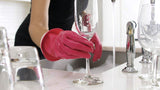 Casabella Premium Waterblock Reusable Household Cleaning Gloves, Medium, Pink