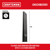 CRAFTSMAN CMXZVBE38611 1-1/4 in. Crevice Tool Wet Dry Vac Attachment, Industrial-Grade Shop Vacuum Accessory for Cleaning Tight Spaces, Fits 1-1/4 in. Hose Diameter