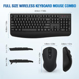 Wireless Keyboard and Mouse Combo, Full-Sized 2.4GHz Wireless Keyboard with