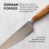 Messermeister Oliva Elite Stealth 8� Chef�s Knife - Fine German Steel Alloy Blade & Natural Mediterranean Olive Wood Handle - Rust Resistant & Easy to Maintain