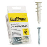 Qualihome Heavy Duty Plastic Self Drilling Drywall Anchors and Screws Kit (20 Pack)