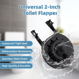 2-Inch Universal Toilet Flapper Replacements Compatible with Most American Standard/Toto/Fluidmaster Toilets, Water Conserve, High Performance Rubber Toilet Tank Flapper, Black-1 Pack