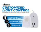 Westek MLC12BC-4 Indoor Plug-in Corded Motion Activated Light Control, 1 Count (Pack of 1), White