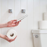 Qualihome White Universal Plastic Spring Loaded Toilet Paper Roll Holder