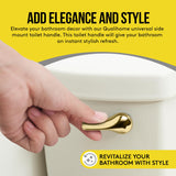 Qualihome Toilet Handle Replacement (Brass Polished, Side Mount)