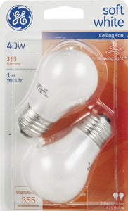 GE Lighting 44410 40 Watt White Ceiling Fan Bulb