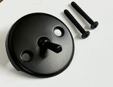 Qualihome Bath Tub Waste Overflow Drain Trip Lever Face Plate for Bathtub with Matching Screws for Faceplate, (Black)