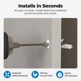 #8 Self Drilling Drywall Plastic Anchors with Screws - No Pre Drill Hole Preparation Required - 75 Lbs (100 Pack)
