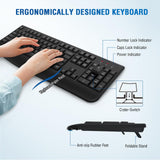 Wireless Keyboard and Mouse Combo, Full-Sized 2.4GHz Wireless Keyboard with