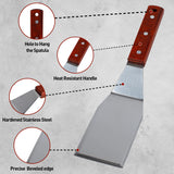 Eggssentials Griddle Spatula Stainless Steel Grill Spatula Turner for Burgers, Cookies and Pancakes with Wooden Handle.