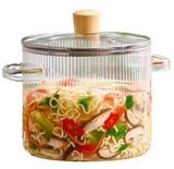 Glass Cooking Pot with Lid - 2L(68oz) Heat Resistant Borosilicate Glass Cookware Stovetop Pot Set - Braiser Pan, Simmer Pot with Cover Safe for Soup, Milk, Baby Food