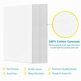 KEFF Canvas Boards for Painting - 9x12 12-Pack Art Paint Canvases - Bulk Set Canvas Panels - 100% Cotton Primed Painting Supplies for Acrylic, Oil, Watercolor & Tempera