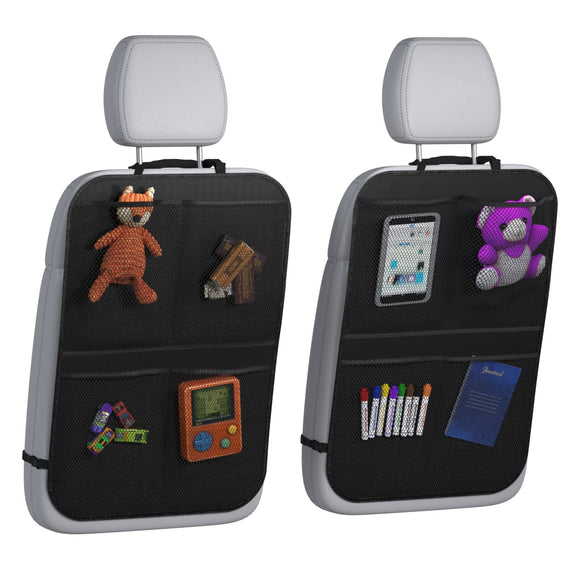 lebogner Back Seat Cover for Kids + 4 Pocket Storage Organizer, 2 Pack X-Large