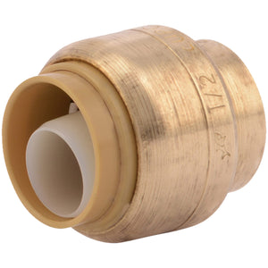 SharkBite 1/2 Inch Push Cap, Push to Connect Brass Plumbing Fitting, PEX Pipe, Copper, CPVC, PE-RT, HDPE, U514LFA