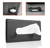 Trobo Car Tissue Holder for Sun Visor, Clip On Hanging Tissue Case for Backseat Or Car Door Pocket, PU Leather Car Visor Napkin Dispenser, Bonus Pack of Napkins Included, Mask Holder for Car, Black