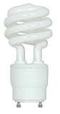 Satco S8204 15 Watt (60 Watt) 950 Lumens Mini Spiral CFL Soft White 2700K GU24 Base Light Bulb