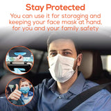 Trobo Car Tissue Holder for Sun Visor, Clip On Hanging Tissue Case for Backseat Or Car Door Pocket, PU Leather Car Visor Napkin Dispenser, Bonus Pack of Napkins Included, Mask Holder for Car, Black