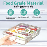 Eggssentials Snack Box Container & Divided Serving Tray with Lid for Traveling, Tailgating, Picnic & Party – Portable Snackle box for Fruit, Candy, Salad, Spices, Dry Fruits & Snacks - White
