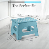 Folding Step Stool - The Lightweight Step Stool is Sturdy Enough to Support Adults and Safe Enough for Kids. Opens Easy with One Flip. Great for Kitchen, Bathroom, Bedroom, Kids or Adults. (Teal)