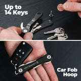 KeySmart Rugged - Multi-Tool Key Holder with Bottle Opener and Pocket Clip (up to 14 Keys, Black)