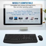 Wireless Keyboard and Mouse Combo, Full-Sized 2.4GHz Wireless Keyboard with