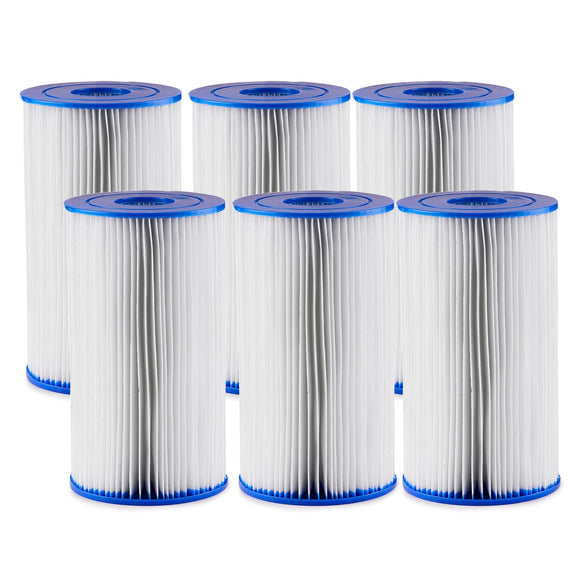 Bestway 58095E Type IV or Type B Replacement Cartridge for 2500 Gallon Per Hour Filter Pumps to Keep Pool Water Clean and Clear (6 Pack)