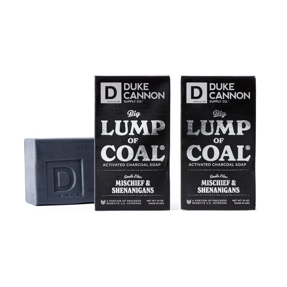 Duke Cannon Supply Co. Big Brick of Soap Bar for Men Holiday Edition | Big Lump of Coal (Bergamot & Black Pepper Scent) | Paraben Free | Extra Large, Long-Lasting | Supports Veterans | 10oz