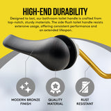 Qualihome Universal Side Mount Toilet Handle Tank Flush Lever Replacement Handle, Bronze Finish Toilet Handle