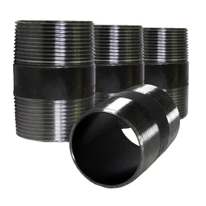 SUPPLY GIANT OQCM3415-4 Steel Nipple pipe, 3/4 in. x 1-1/2 in, Black, 4 Pack