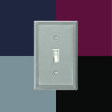 Amerelle 77DBN Metro Line Wallplate, 1 Duplex Outlet, Cast Metal, Brushed Nickel, 1-Pack, Double Toggle