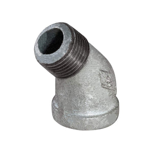 Supply Giant HNTG0100 1" 45 Degree Galvanized Malleable Iron Street Elbow for High Pressures, 1"