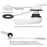 Qualihome White Toilet Tank Flush Lever Handle, Universal Front Mount with Nut Lock, Fits Most Toilets