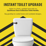 Qualihome Front Mount Toilet Handle, Universal Toilet Flush Handle, Elegant Toilet Lever, Complete Toilet Handle Replacement Kit, Heavy-Duty Toilet Tank Flusher Handle (Nickel Finish)