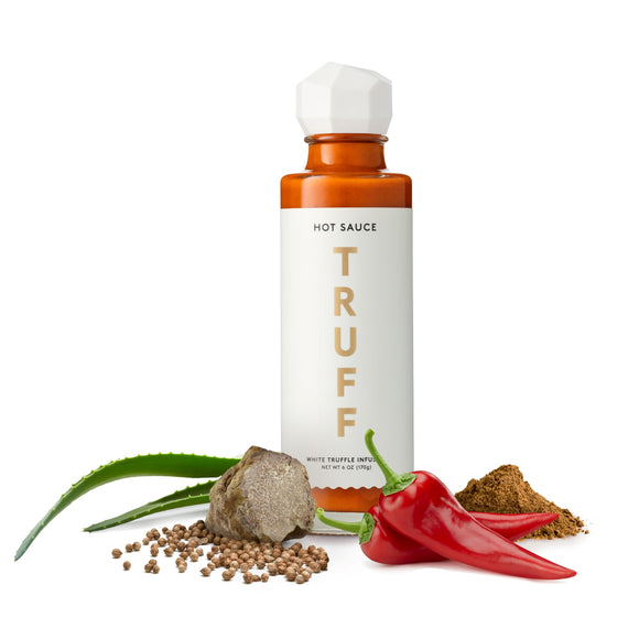 TRUFF White Truffle Hot Sauce, Gourmet Hot Sauce with Ripe Chili Peppers, Agave Nectar, White Truffle Oil and Coriander, a Limited Flavor Experience in a Bottle, 6 Oz