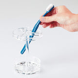 iDesign Holder for Normal to Large Toothbrushes, Spin Brushes, and Toothpaste The Eva Collection, 3.75" x 3.75" x 5.75", Clear