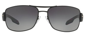 Prada 65mm Gradient Polarized Oversize Aviator Sunglasses in Black at Nordstrom