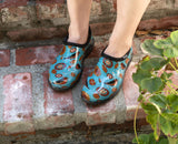 Sloggers Original Waterproof Rain and Garden Shoe for Women– Outdoor Slip-On Garden Clog - Made in The USA with Premium Comfort Insole and Arch Support - Bird Turquoise, Size 9