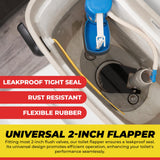 Qualihome Front Mount Black Toilet Handle Replacement Kit with 2 Inch Universal Toilet Flapper Replacement Kit and Stainless Steel Toilet Flapper Chain