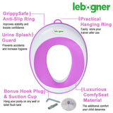 Lebogner Kids Toilet Training Seat, Purple Potty Trainer For Boys And Girls, Toddler Toilet Topper Ring, Fits Elongated And Round Bowls, Secure Non-Slip Surface, Suction Cup, Storage Hook Included