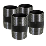 SUPPLY GIANT OQCM3415-4 Steel Nipple pipe, 3/4 in. x 1-1/2 in, Black, 4 Pack