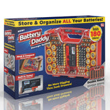 Ontel Battery Daddy - Battery Organizer Storage Case with Tester, Stores & Protects Up to 180 Batteries, Clear Locking Lid, As Seen On TV